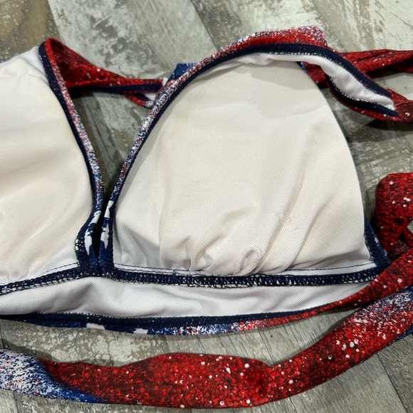 Women's American Flag Bikini Push Up Halter top.Size Small.Padding is removable. - Picture 4 of 7